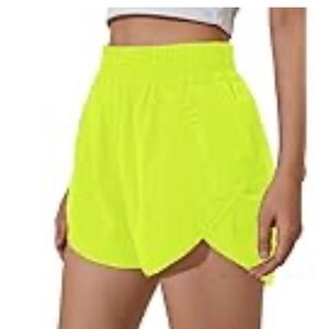 Neon Yellow Women's Athletic Shorts